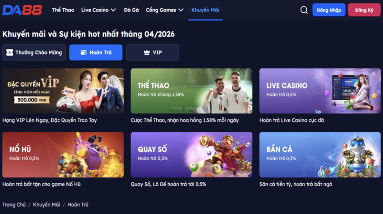 Lưu ý khi tham gia chương trình hoàn trả DA88